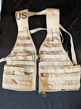 US Army Molle II Fighting Load Carrier Vest FLC LBV Tactical Desert Camo